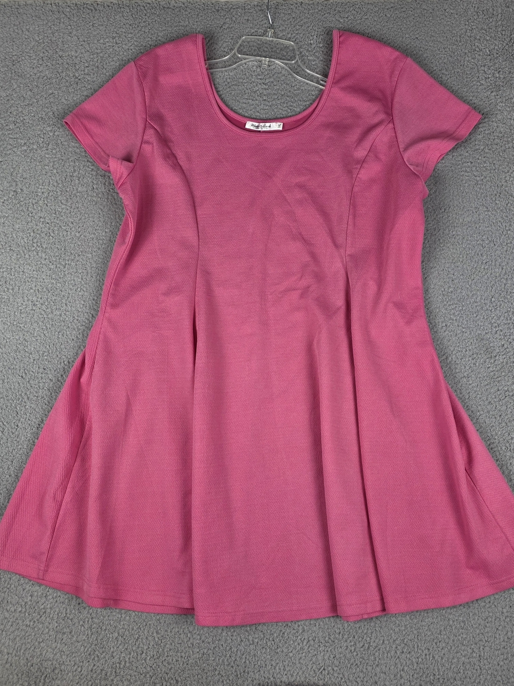 White Mark Fit & Flare Pink Scoop Neck Dress Womens 3XL Short Sleeve